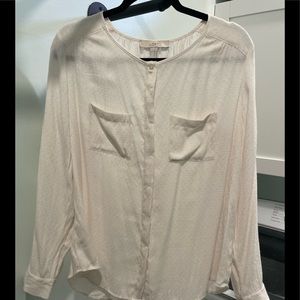 Loft cream colored button up blouse
